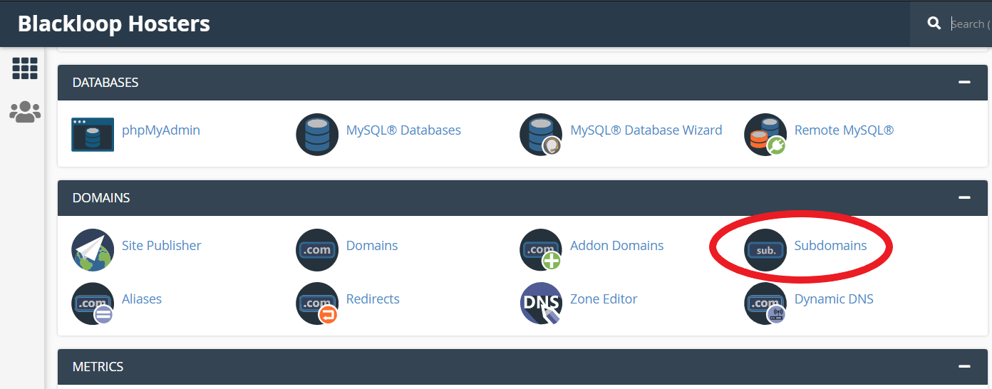 Opening Subdomain Page in cPanel