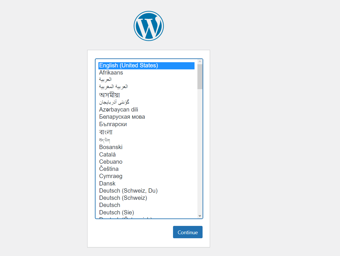 Configuration Page for our WordPress Website on a Subdomain