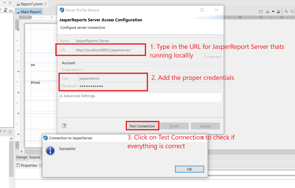 Configuring Connection to JasperReport Server