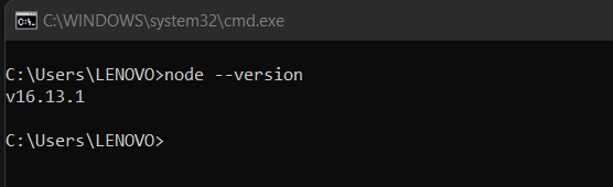 Confirming Node JS Installation on Windows