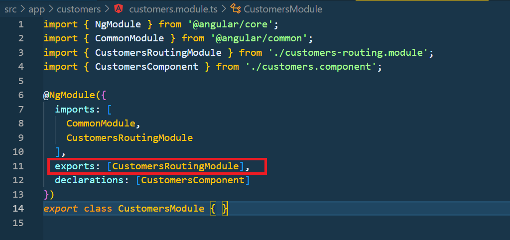 Exporting RoutingModule from Lazy Module in Angular