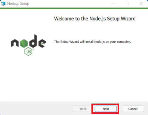 Install Node Js on Windows step 1