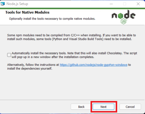 Install Node Js on Windows step 5