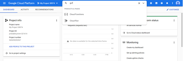 Searching for Google Cloud Functions