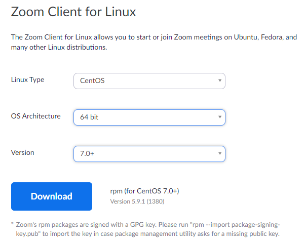 Download Zoom for CentOS Linux