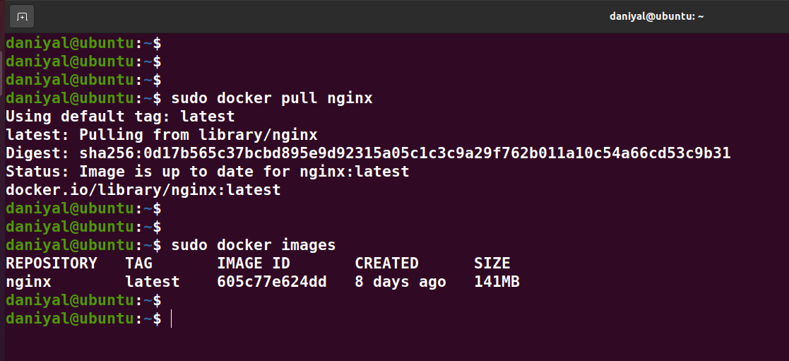 Downloading Nginx Image From Docker Hub