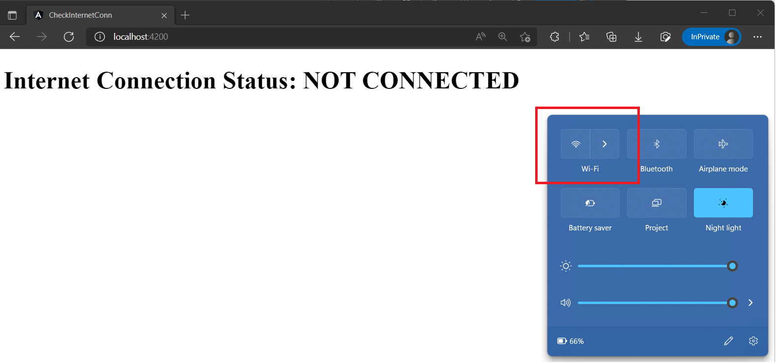 Internet Connection Status False