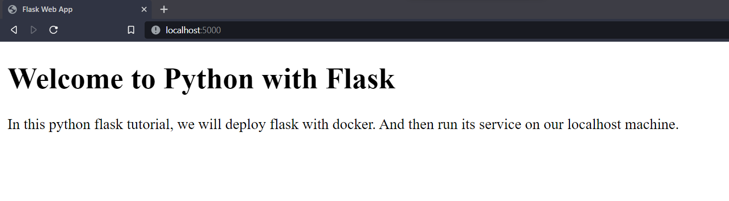 Deploying Python with Flask Web Server on Localhost