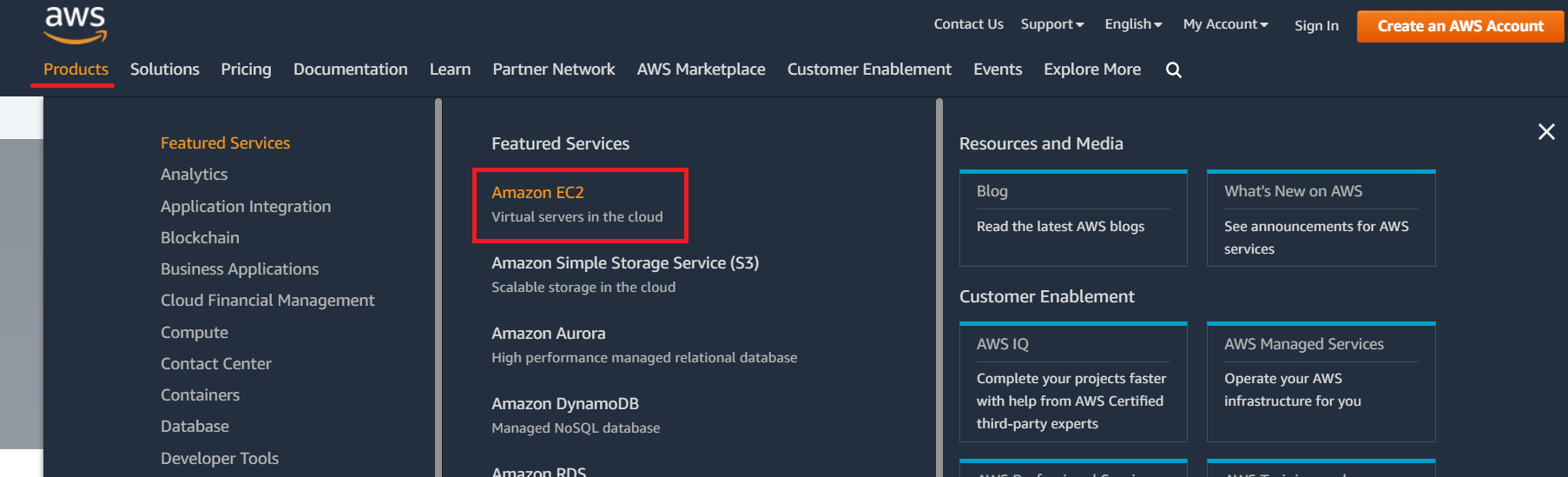 Select EC2 Service to Create SSH key pairs on AWS