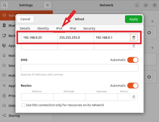 Ubuntu networking config - Assign static IP address